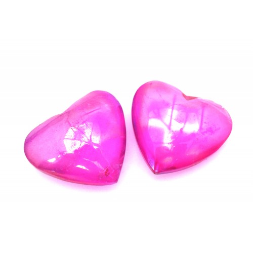 Large Rose Aura Quartz Gemstone Carved Heart